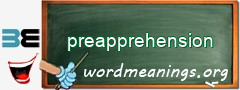 WordMeaning blackboard for preapprehension